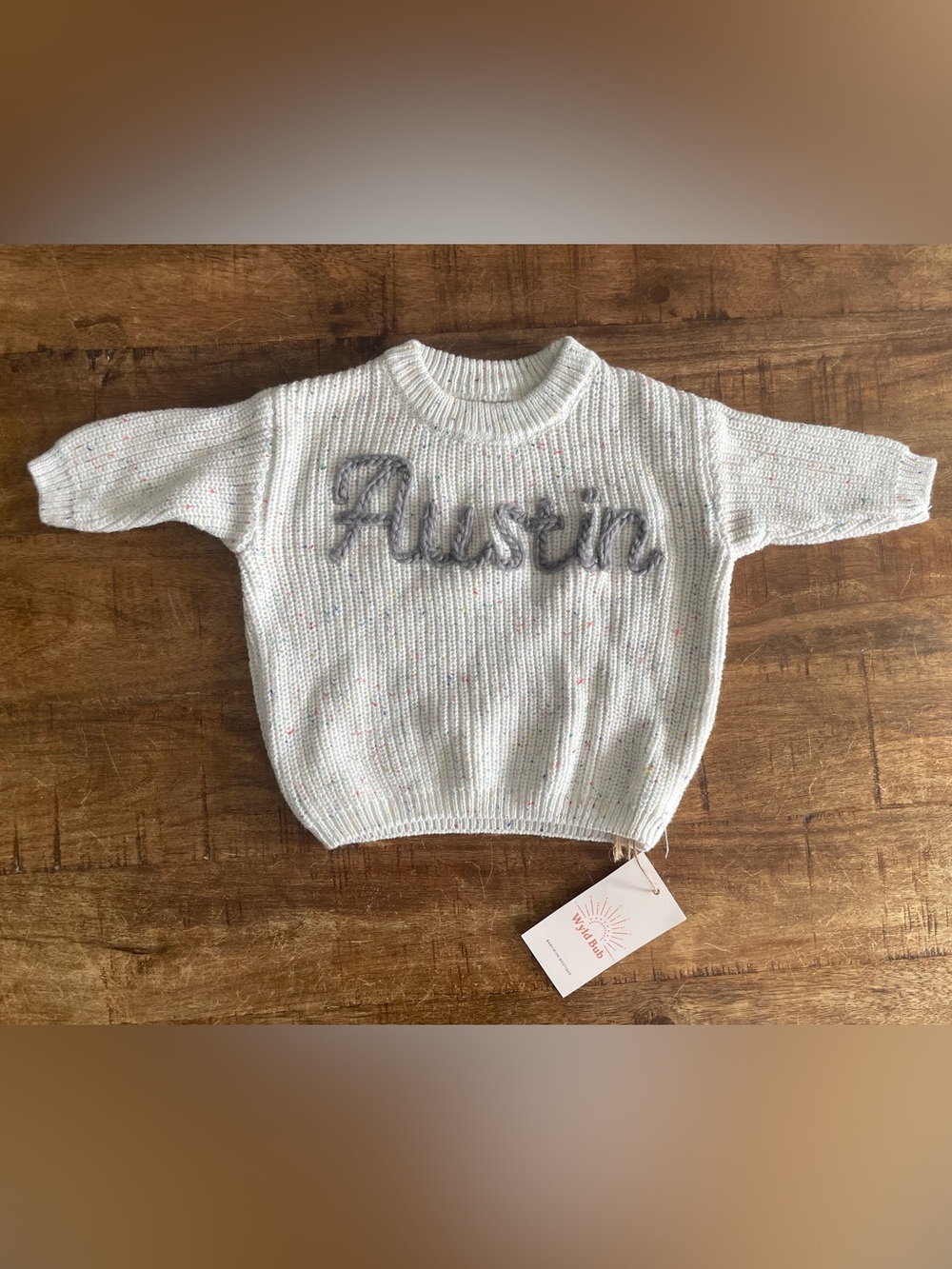 Wyld Bub “Austin” Speckled Knit Baby Sweater – 0-3 Months NWT